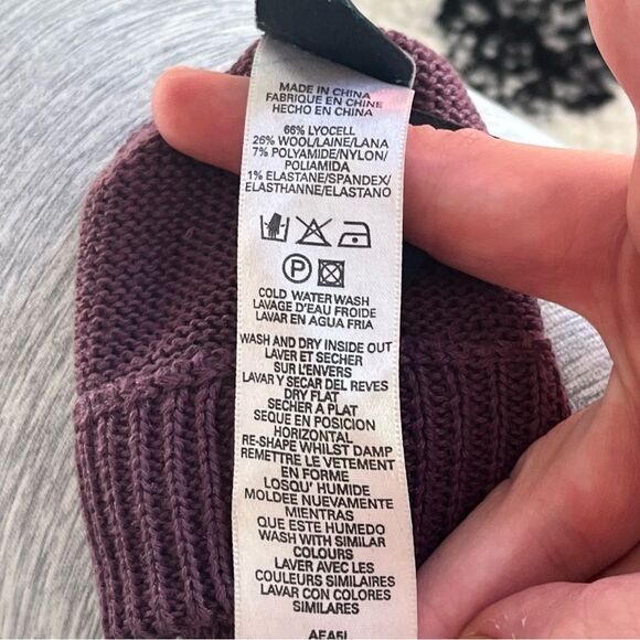 French Connection Purple Wool Blend Knit Gloves Size S/M - Picture 7 of 7